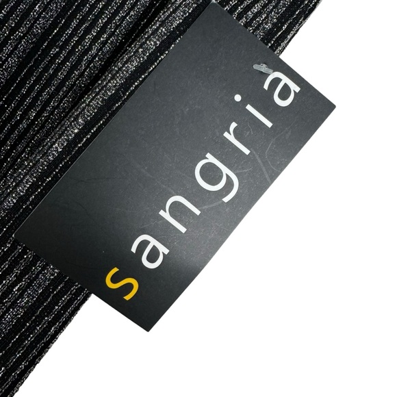 Sangria Wide Leg Pants Size Large Silver Black Stripe Stretchy - Picture 5 of 8